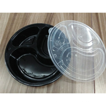 3 Portions Plastic Disposable Obentos Microwave Food Container with Cover